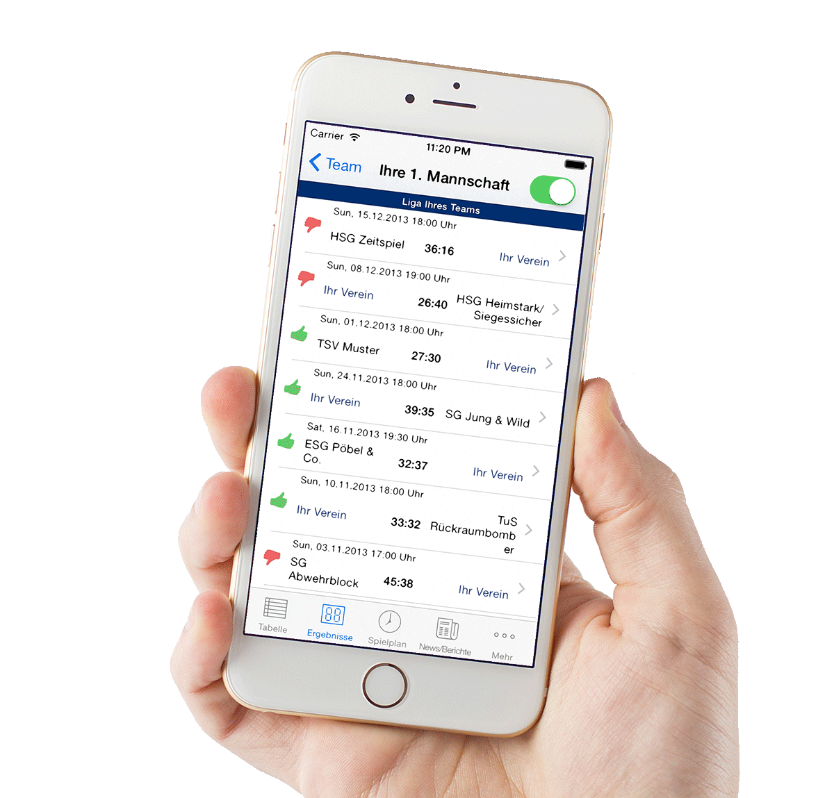 Handball-App iPhone Handball-App iPhone